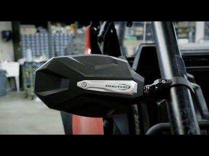 Seizmik Photon Side View Mirror Set with Cast Aluminum Body & Bezel 1.75″ Round Tube (Pair)