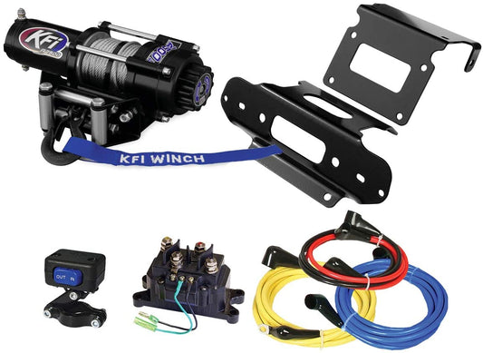 KFI Combo Kit - A2000 Winch Winch Mount - fits 2007-2013 TRX420 TE & TRX420 TM Rancher 420 2x4 - JT Cycle & ATV