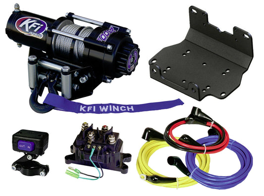 KFI Combo Kit - A2500-R2 2500 lb Winch & Winch Mount - compatible with 2016-2021 Yamaha Grizzly 700 & 2016-2021 Kodiak 700 ATV - JT Cycle & ATV