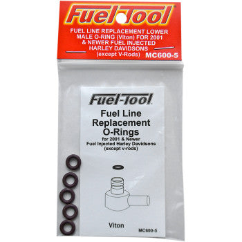 FUEL-TOOL MC600 Replacement Fuel Line O-ring 5 Pack Harley