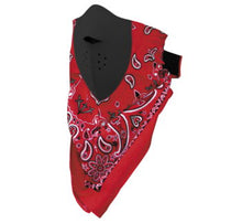 Load image into Gallery viewer, ZAN headgear Neodanna Neoprene Face Mask Bandana Bandanna Paisley in Black or Red
