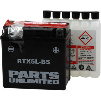 PARTS UNLIMITED AGM Maintenance-Free Battery RTX5L-BS .24 L