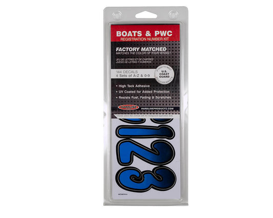Registration Boat Jet Ski PWC Waverunner ID Sticker Kit Gradation 3" 146 Letters + Numbers