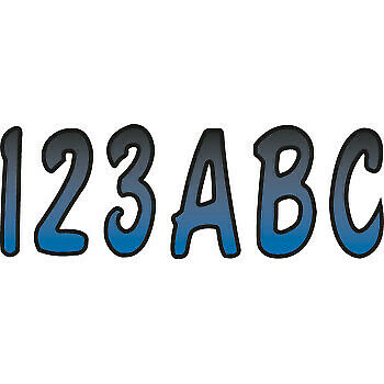 Registration Boat Jet Ski PWC Waverunner ID Sticker Kit Gradation 3" 146 Letters + Numbers
