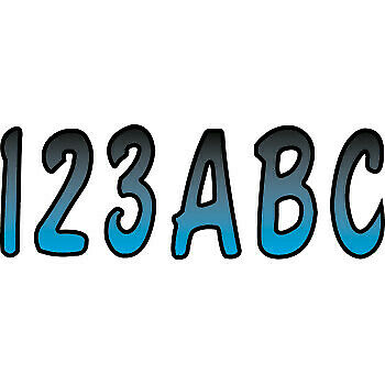 Registration Boat Jet Ski PWC Waverunner ID Sticker Kit Gradation 3" 146 Letters + Numbers