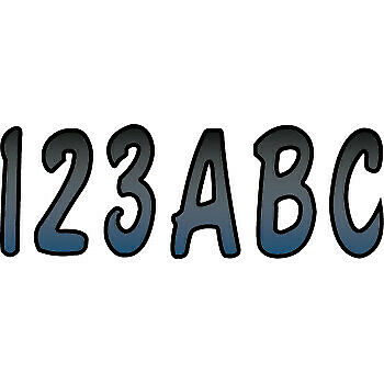 Registration Boat Jet Ski PWC Waverunner ID Sticker Kit Gradation 3" 146 Letters + Numbers