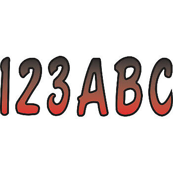 Registration Boat Jet Ski PWC Waverunner ID Sticker Kit Gradation 3" 146 Letters + Numbers