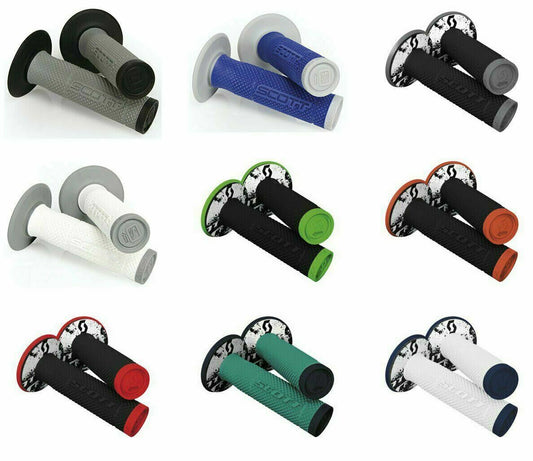Scott SX II SX2 Hand Grips -ALL COLORS- Dirt Bike Motocross MX Includes Donuts for Twist Throttle
