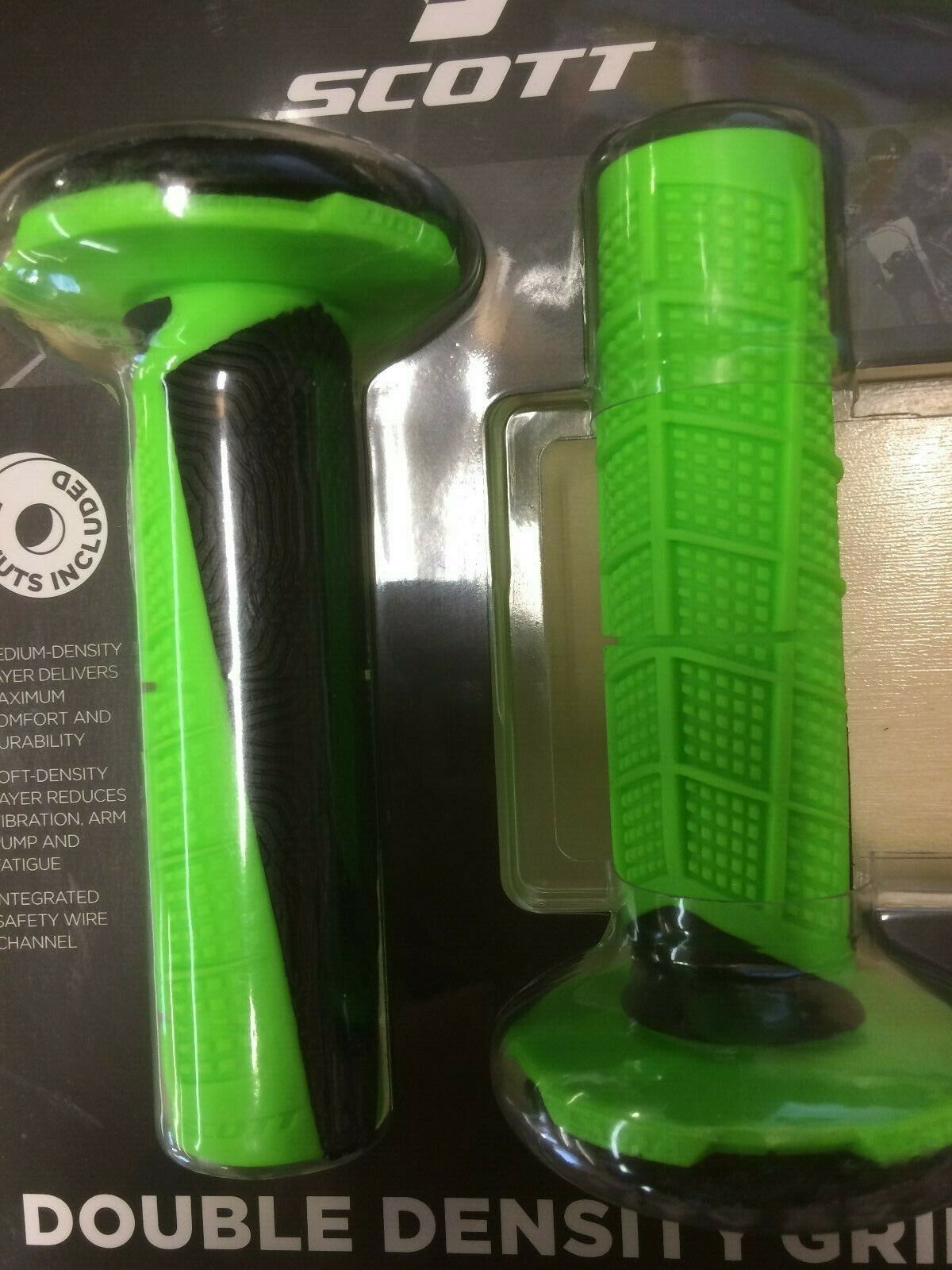 Scott Deuce Handlebar Grips With Donuts -NEON COLORS- Dirt Bike Motocross MX Twist Throttle - JT Cycle & ATV