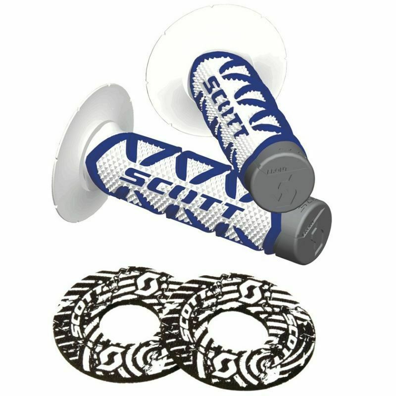 Scott Diamond Grips Full Half Waffle MX Motocross Handlebar Grips with Donuts for Twist Throttle - JT Cycle & ATV