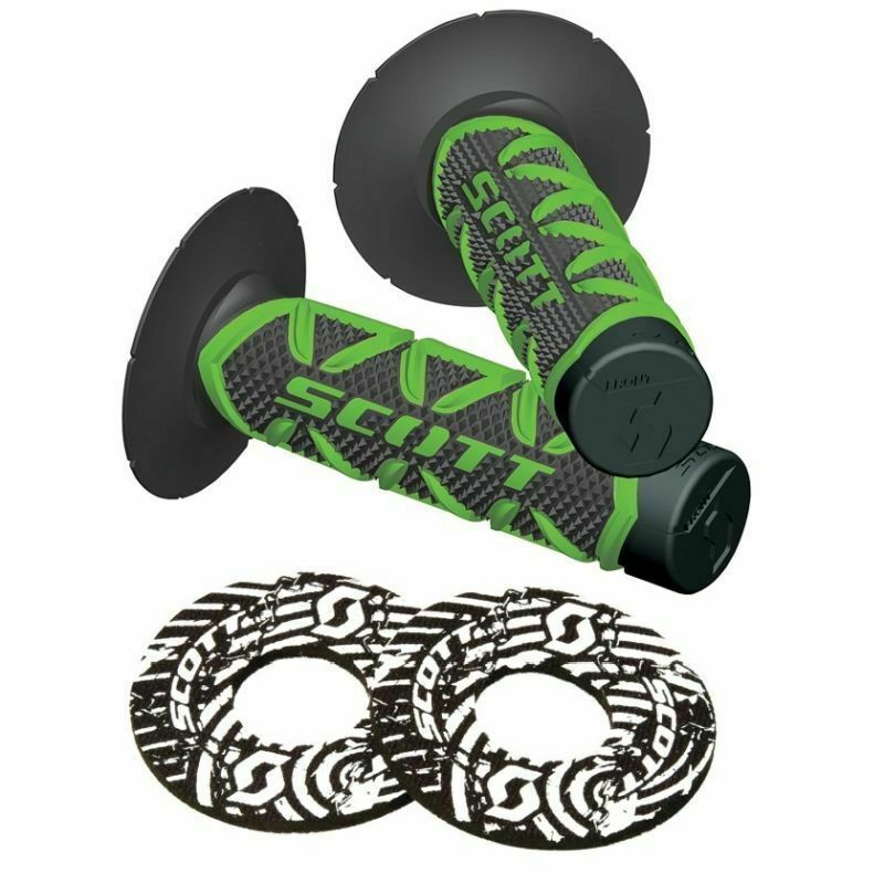 Scott Diamond Grips Full Half Waffle MX Motocross Handlebar Grips with Donuts for Twist Throttle - JT Cycle & ATV