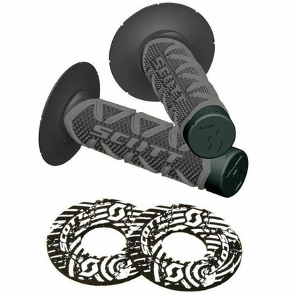 Scott Diamond Grips Full Half Waffle MX Motocross Handlebar Grips with Donuts for Twist Throttle - JT Cycle & ATV