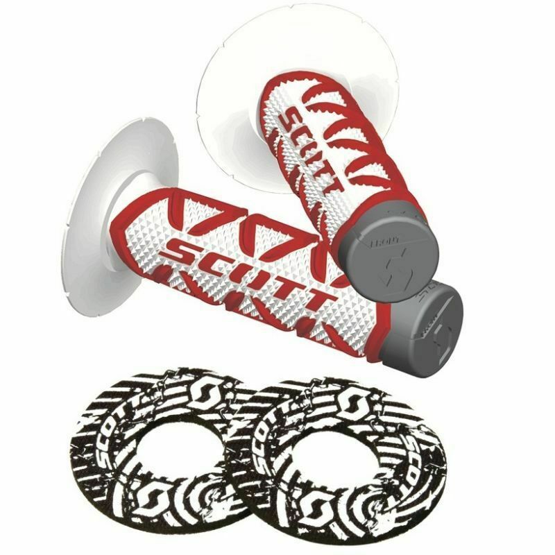 Scott Diamond Grips Full Half Waffle MX Motocross Handlebar Grips with Donuts for Twist Throttle - JT Cycle & ATV