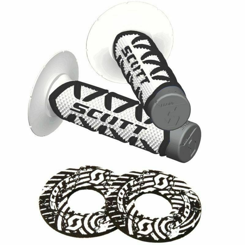Scott Diamond Grips Full Half Waffle MX Motocross Handlebar Grips with Donuts for Twist Throttle - JT Cycle & ATV
