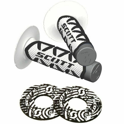 Scott Diamond Grips Full Half Waffle MX Motocross Handlebar Grips with Donuts for Twist Throttle - JT Cycle & ATV