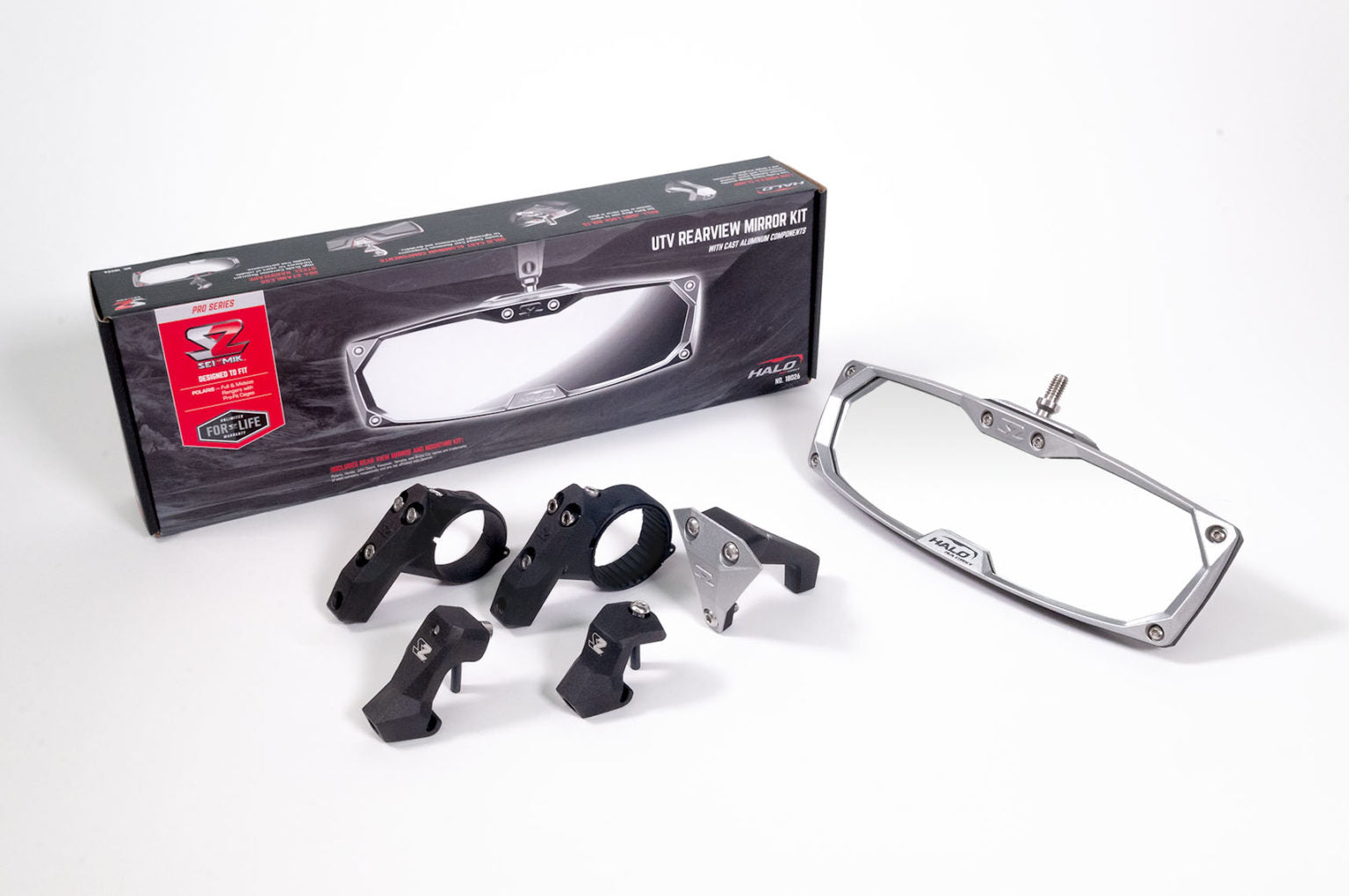 Seizmik #18024 Halo-RA CAST UTV Rearview Mirror with Cast Aluminum Bezel – 1.75″ Round Tube - JT Cycle & ATV