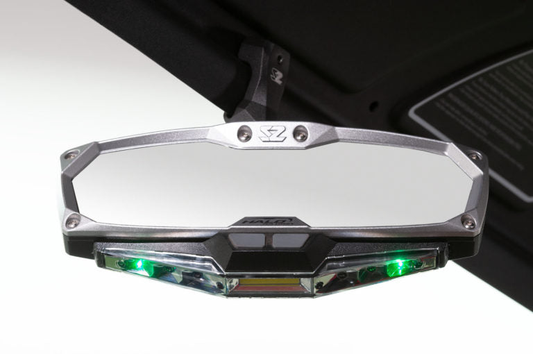 Seizmik #18020 Halo-RA LED UTV Rearview Mirror with Cast Aluminum Bezel – 2″ and 1.875″ Round Tube ROPS - JT Cycle & ATV
