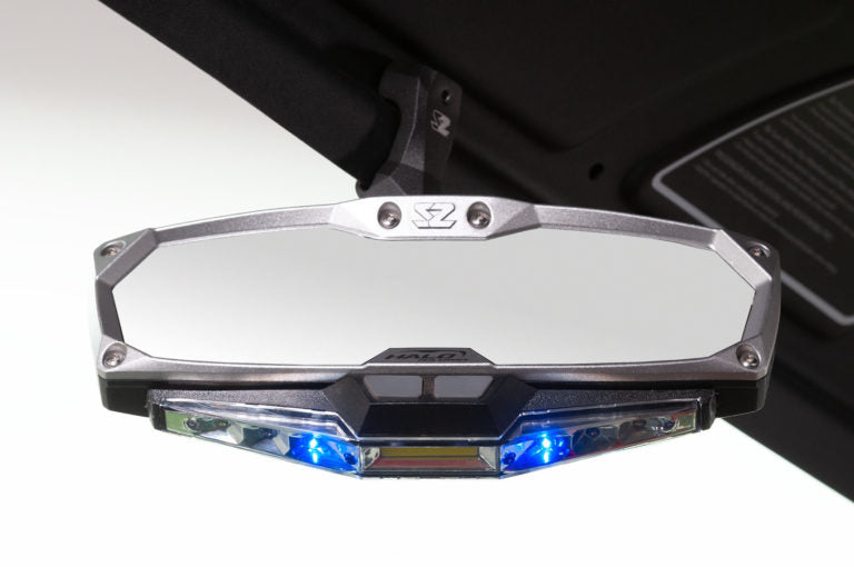 Seizmik #18020 Halo-RA LED UTV Rearview Mirror with Cast Aluminum Bezel – 2″ and 1.875″ Round Tube ROPS - JT Cycle & ATV