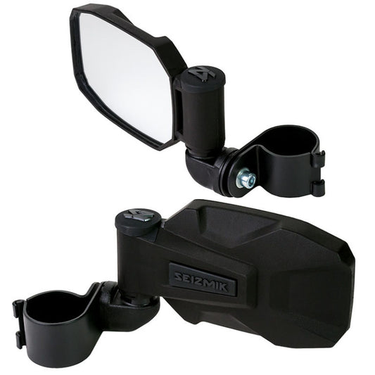Seizmik #18091 Strike Side View Mirror Set (Pair – ABS) – 1.75″ Round Tube with BONUS color Seal / Cap Kit - JT Cycle & ATV