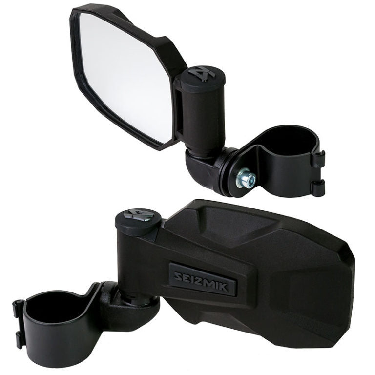 Seizmik #18092 Strike Side View Mirror Set (Pair – ABS) –2″ Round Tube with BONUS color Cap / Seal Kit - JT Cycle & ATV
