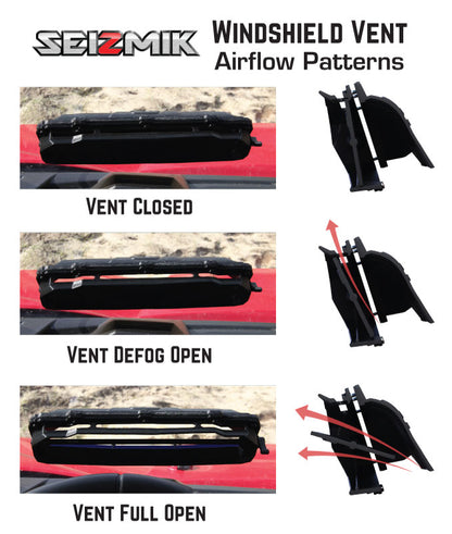 Seizmik #25025 Windshield Versa-Vent (Uncoated Poly) – Polaris Mid-Size Pro-Fit Ranger 2015+ - JT Cycle & ATV