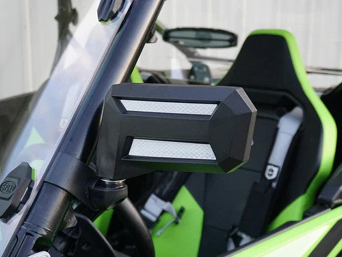 Spike Power Sports RE-FLEX Adjustable Side View Mirrors Set Pro Fit Polaris CLAMP (PAIR) - JT Cycle & ATV