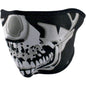 Zan Headgear WNFM023H Neoprene Half Face Mask, Chrome Skull - JT Cycle & ATV