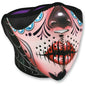 Zan Headgear WNFM082H Neoprene Half Face Mask,  Sugar Skull Reverses To Purple - JT Cycle & ATV