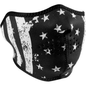 Zan Headgear WNFM091H Neoprene Half Face Mask, Black & White Flag - JT Cycle & ATV