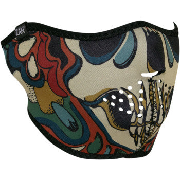Zan Headgear WNFM179H Neoprene Half Face Mask, Psych Skull - JT Cycle & ATV