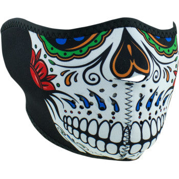 Zan Headgear WNFM413H Neoprene Half Face Mask, Muerte Skull - JT Cycle & ATV
