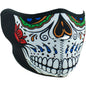 Zan Headgear WNFM413H Neoprene Half Face Mask, Muerte Skull - JT Cycle & ATV